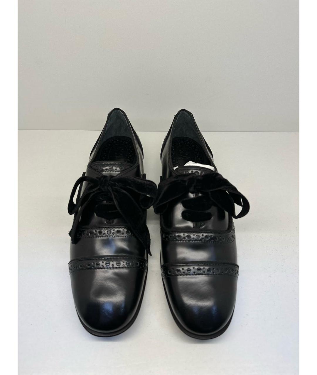 TORY BURCH Черные кожаные брогги и оксфорды, фото 2