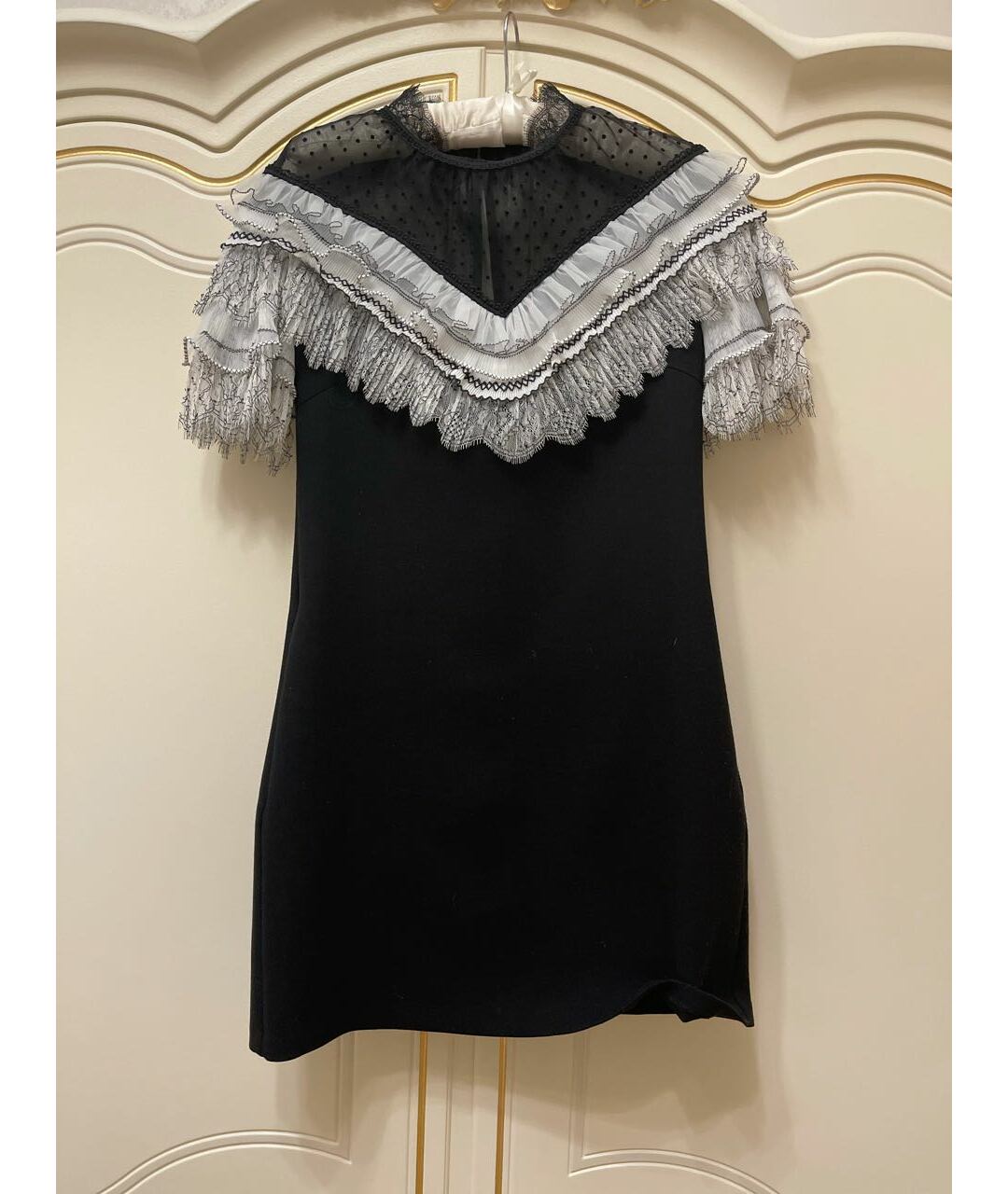 SELF-PORTRAIT Черное кружевное повседневное платье, фото 4