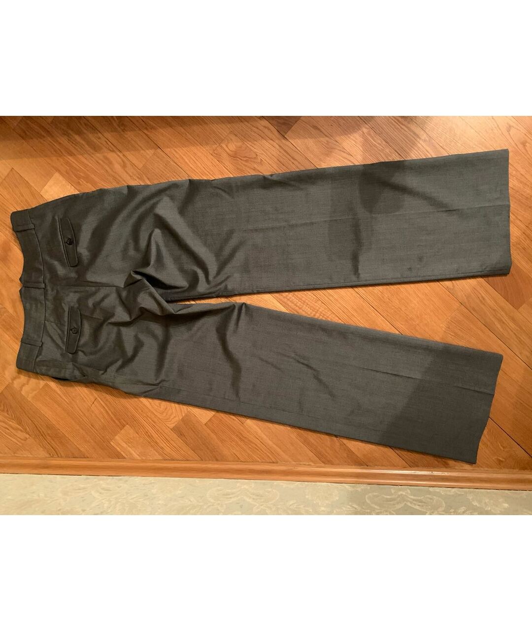 CELINE PRE-OWNED Антрацитовые шелковые прямые брюки, фото 7