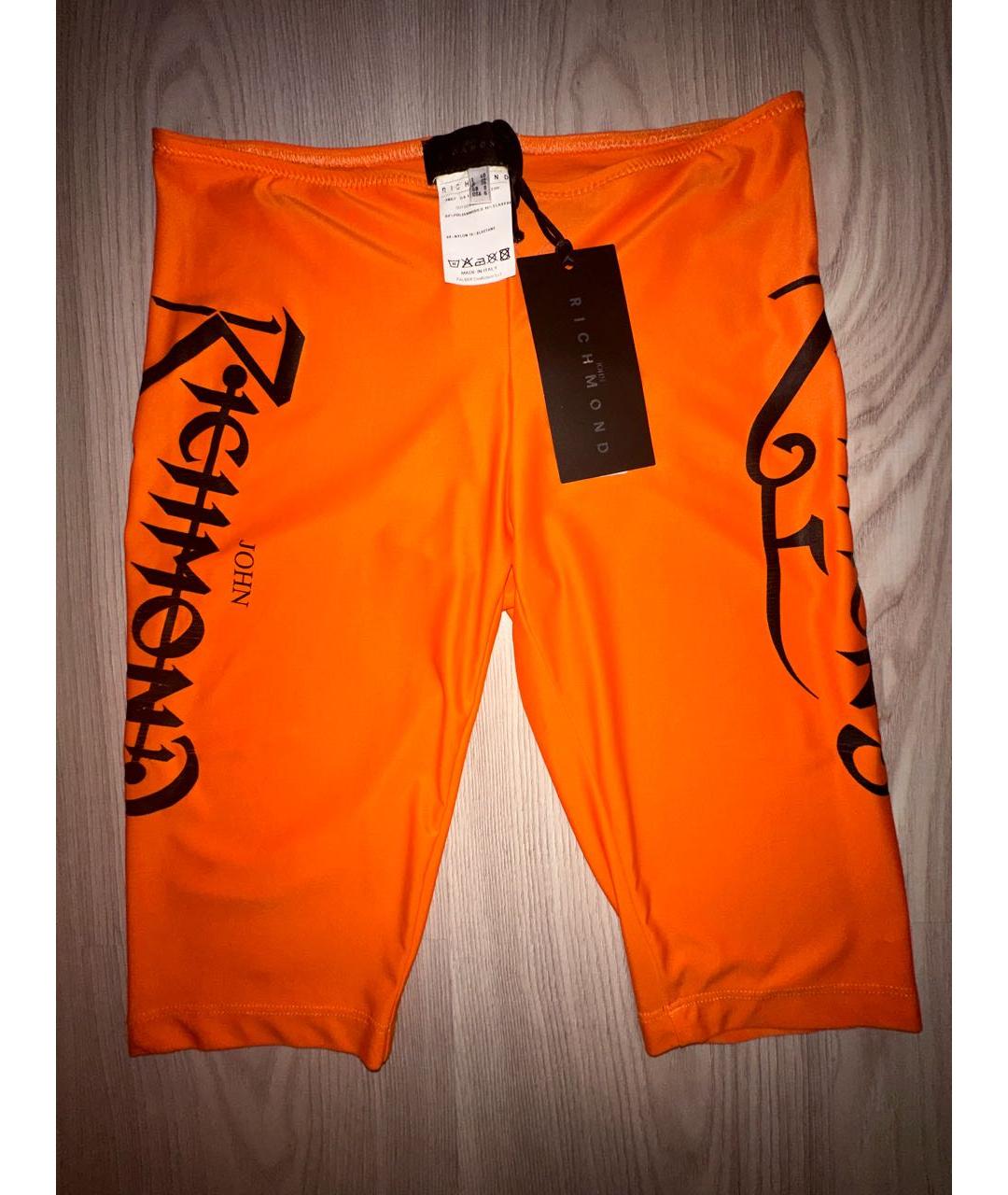 JOHN RICHMOND Оранжевое полиэстеровые шорты, фото 3