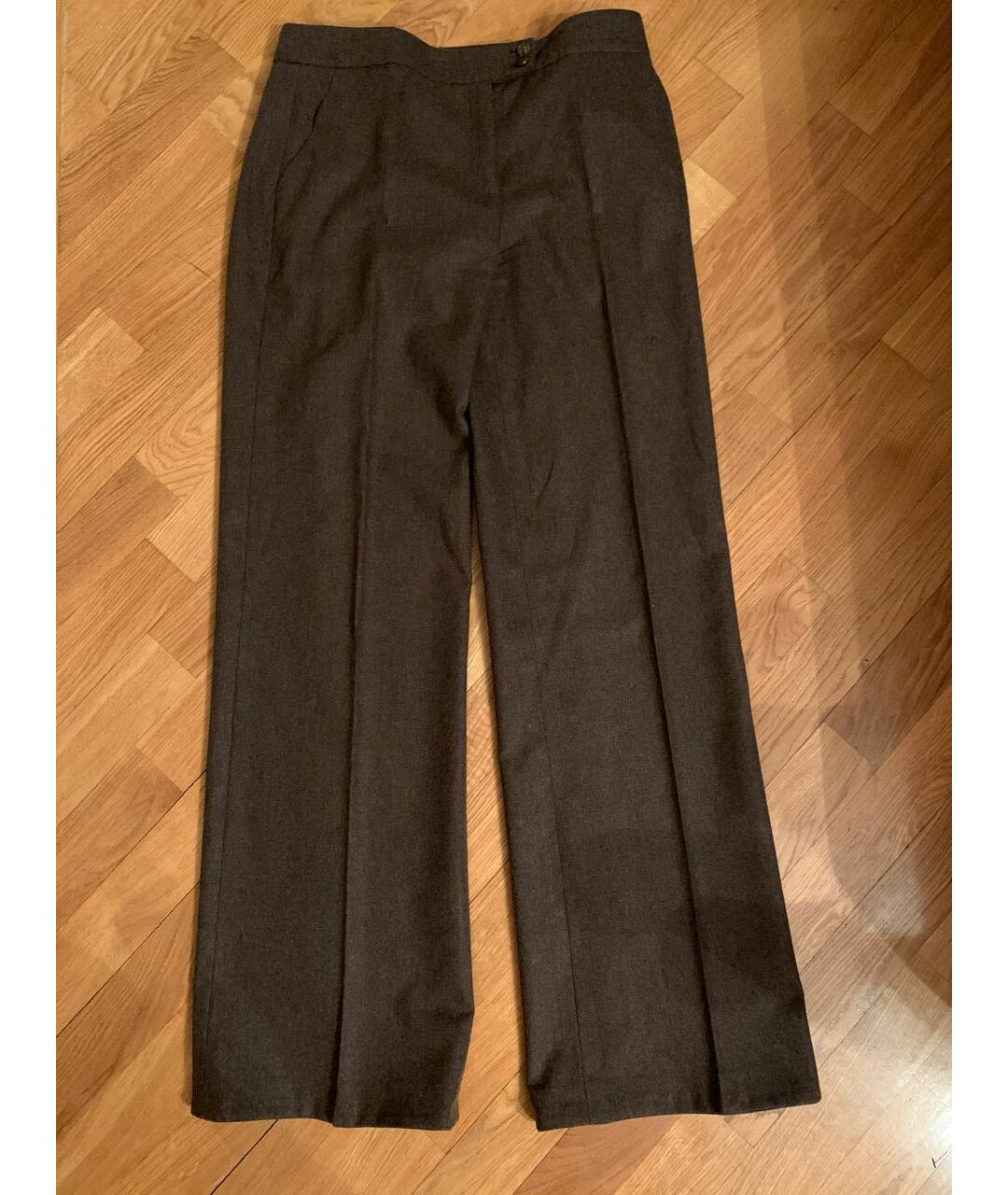ETRO Коричневые шерстяные прямые брюки, фото 4