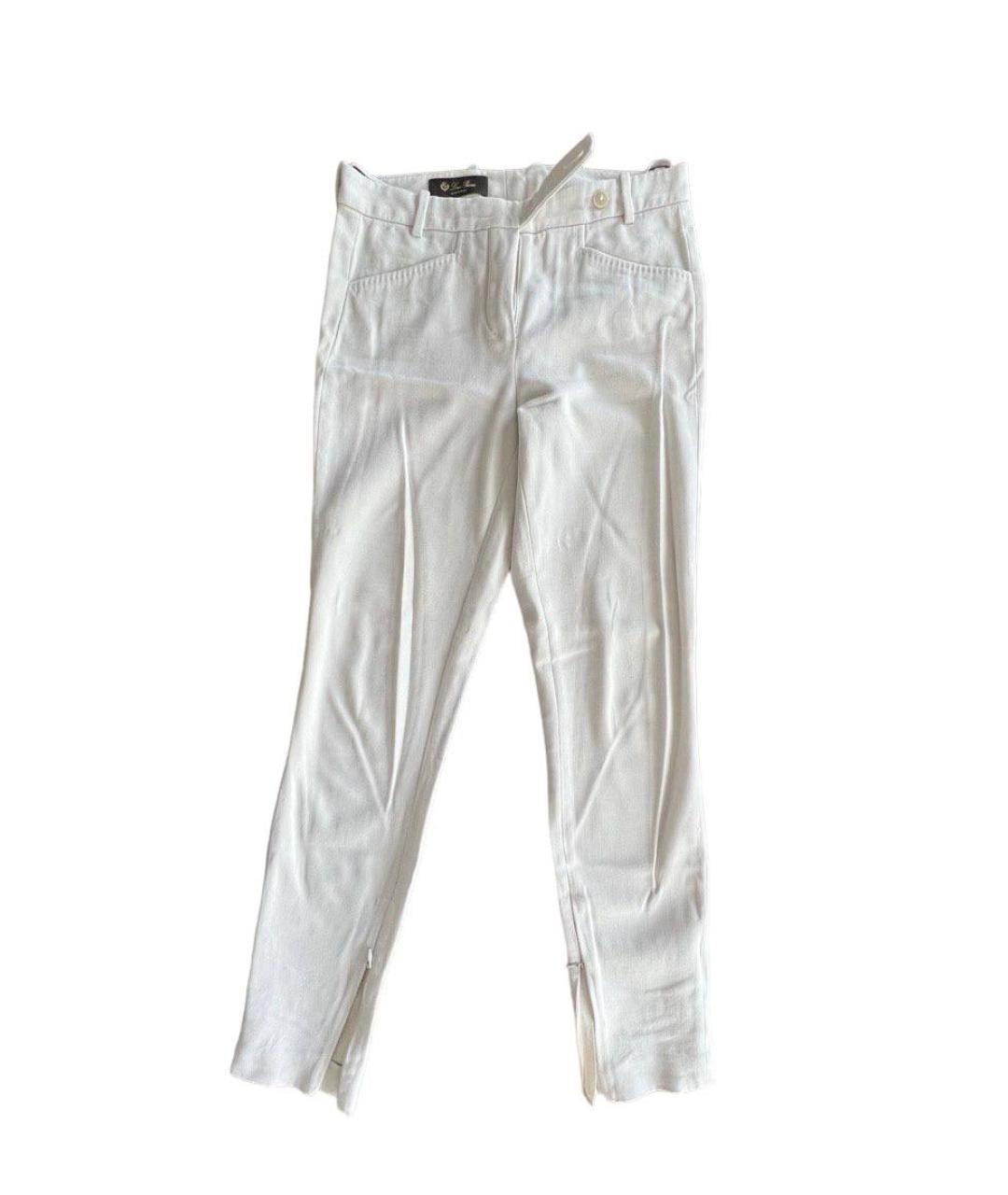 LORO PIANA Белые прямые брюки, фото 7