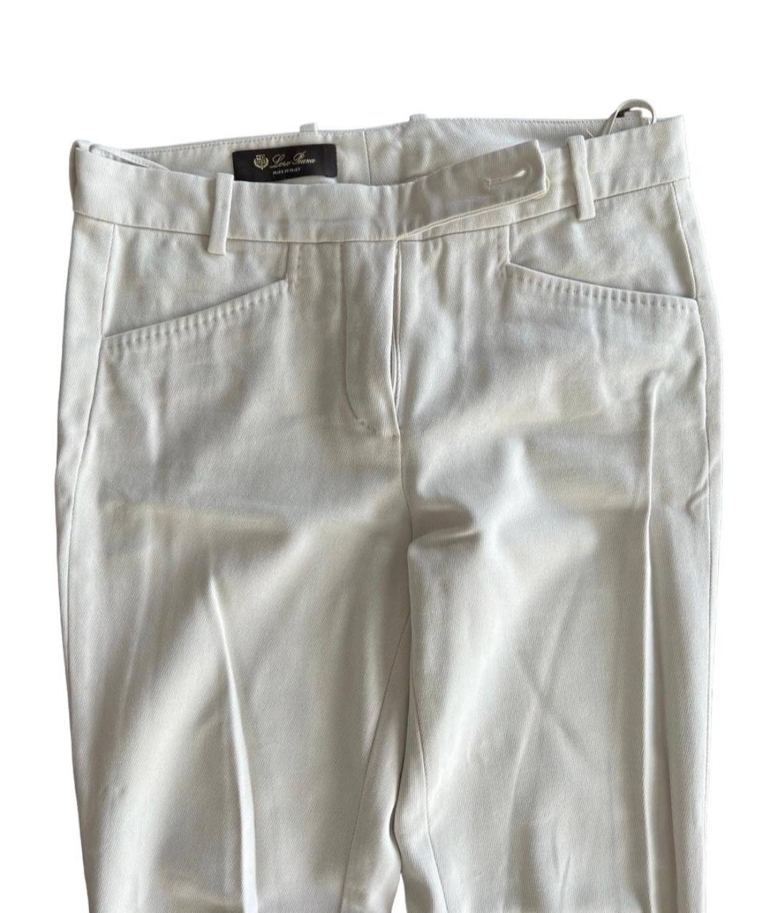 LORO PIANA Белые прямые брюки, фото 3
