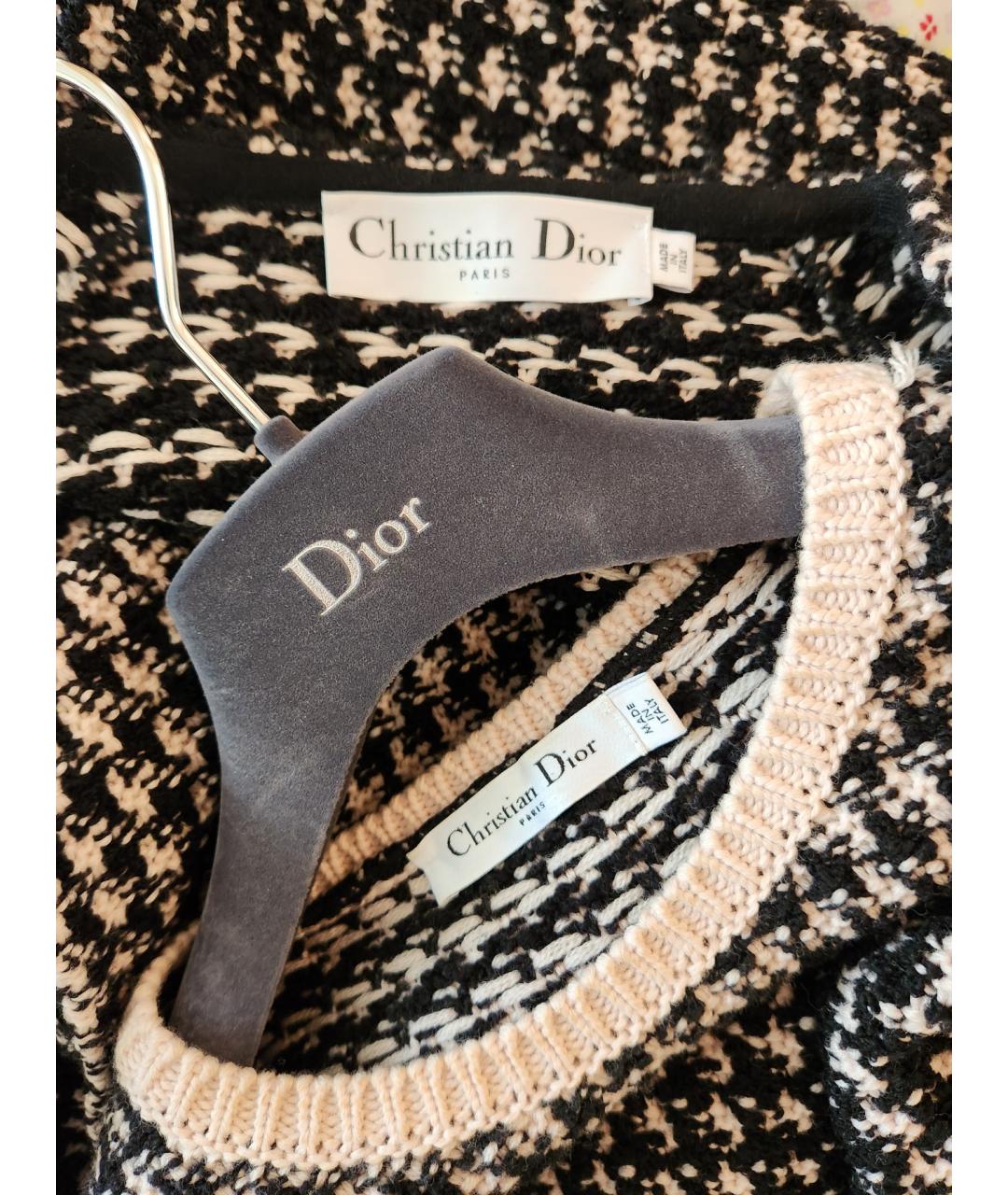CHRISTIAN DIOR Черное шерстяное повседневное платье, фото 5