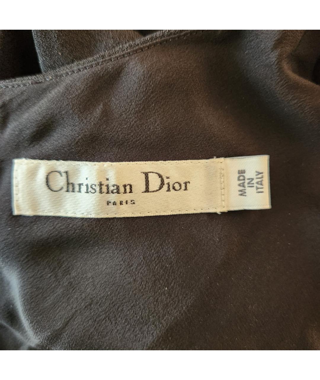 CHRISTIAN DIOR Черное шелковое коктейльное платье, фото 4