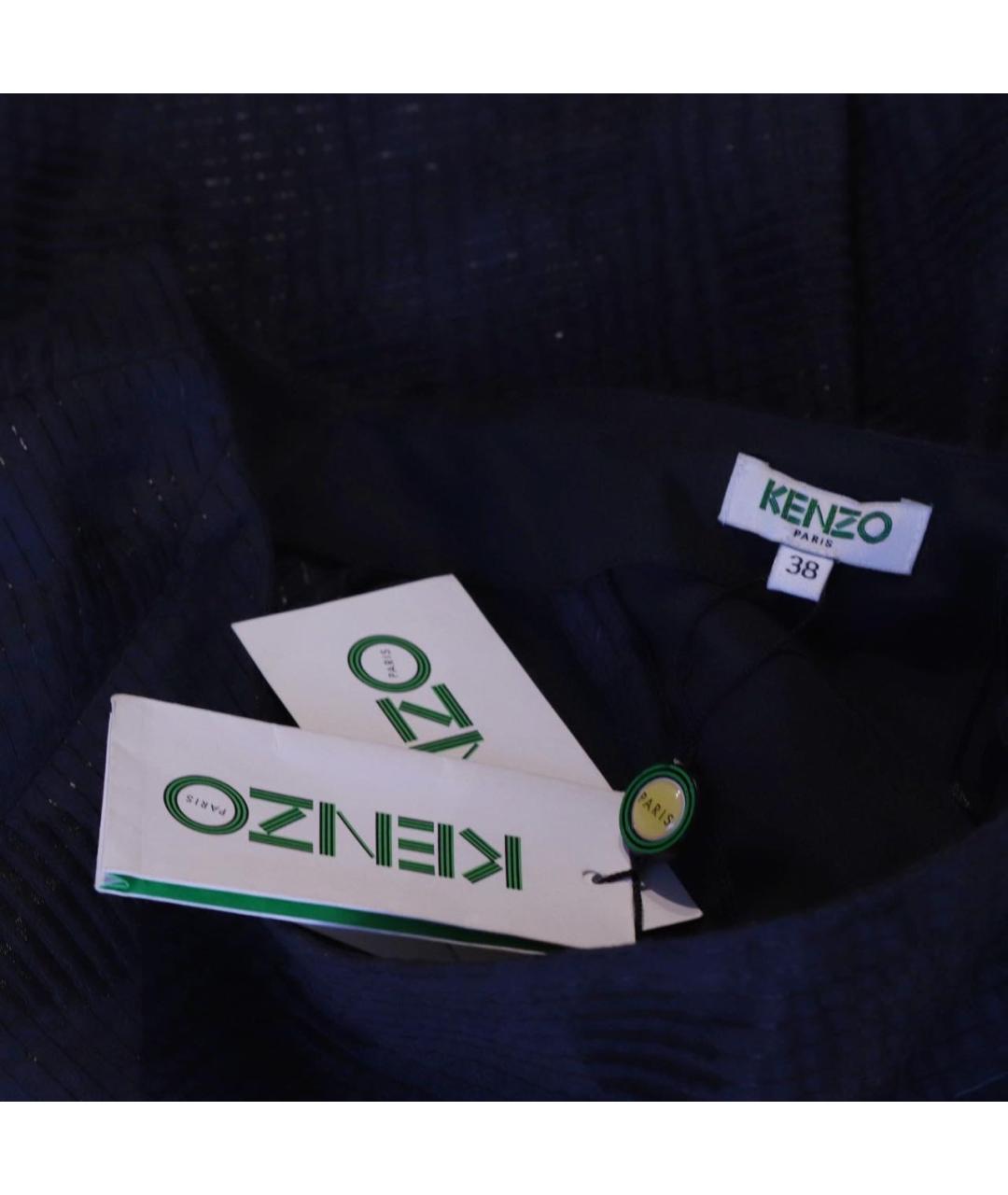 KENZO Темно-синяя хлопковая юбка мини, фото 3