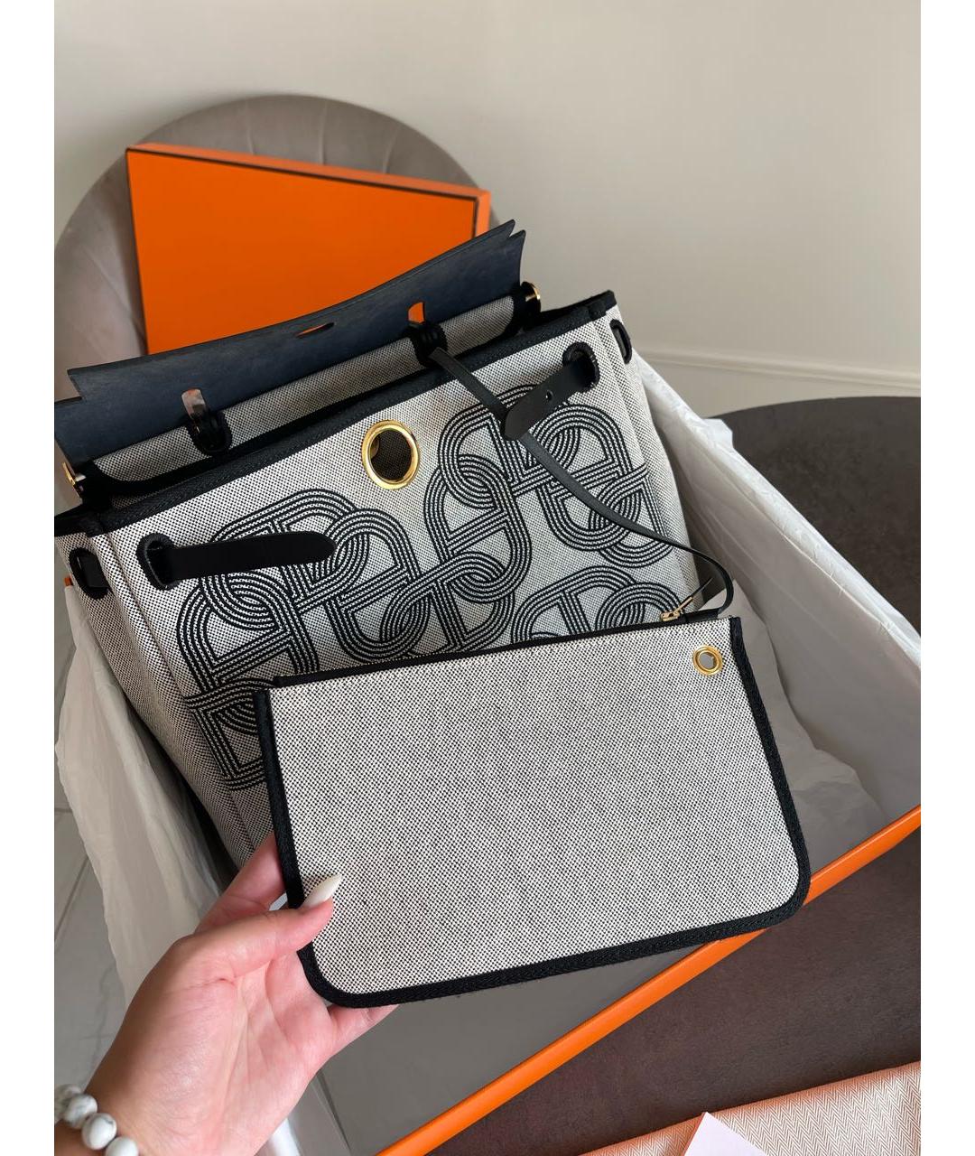 HERMES Бежевая сумка тоут, фото 7