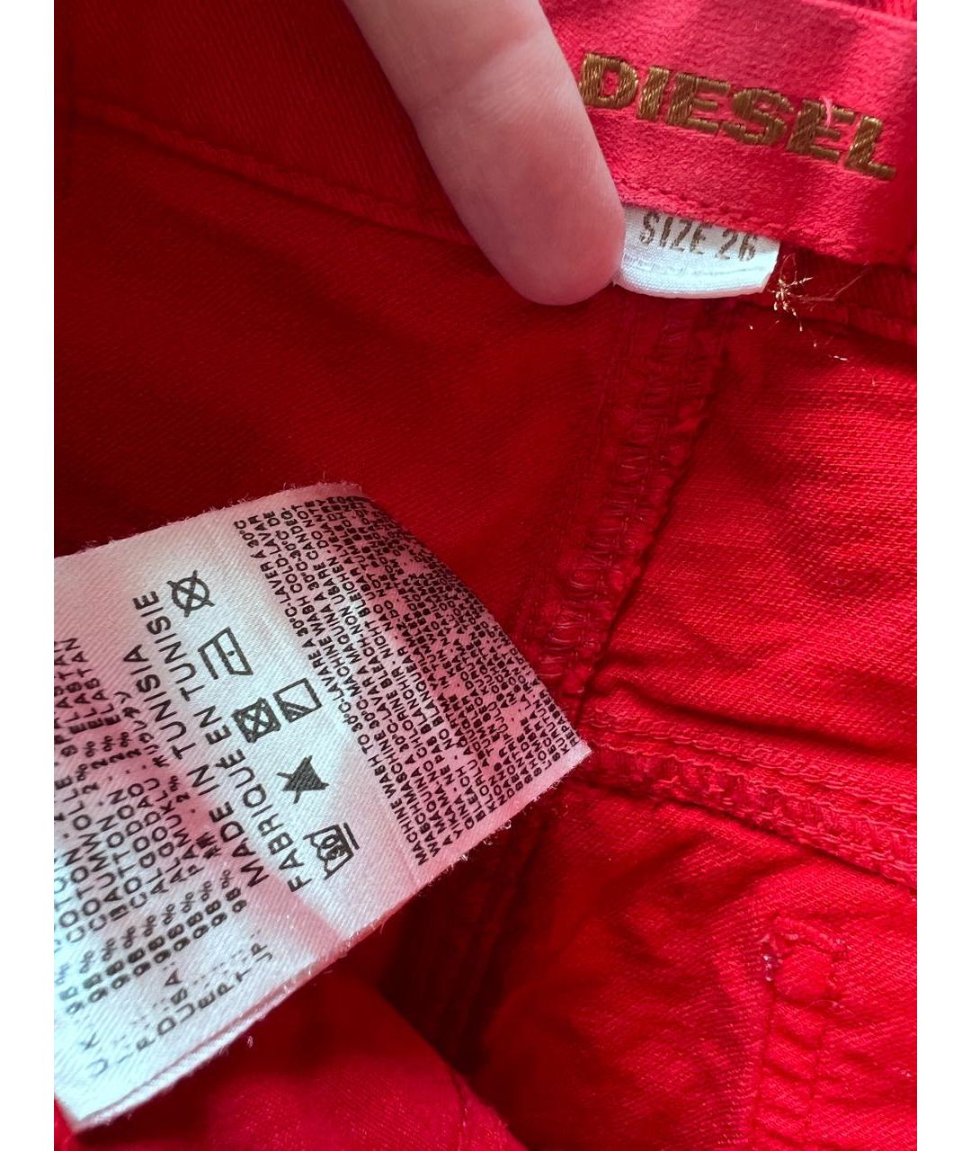 DIESEL Красная хлопковая юбка мини, фото 3