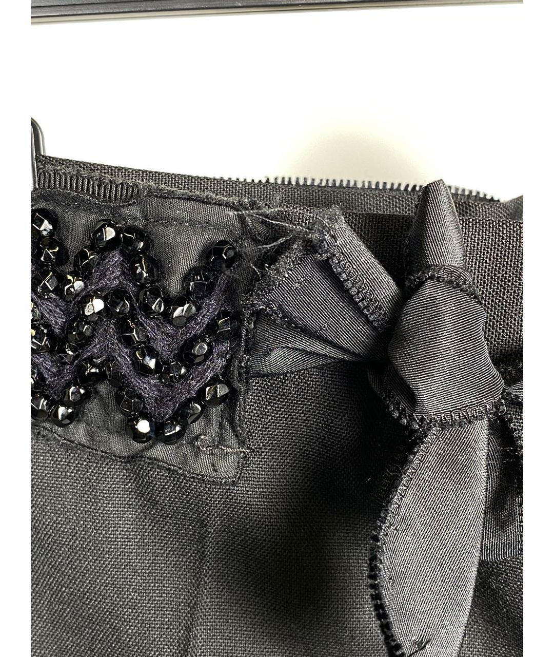 PRADA Черные шерстяные брюки узкие, фото 5