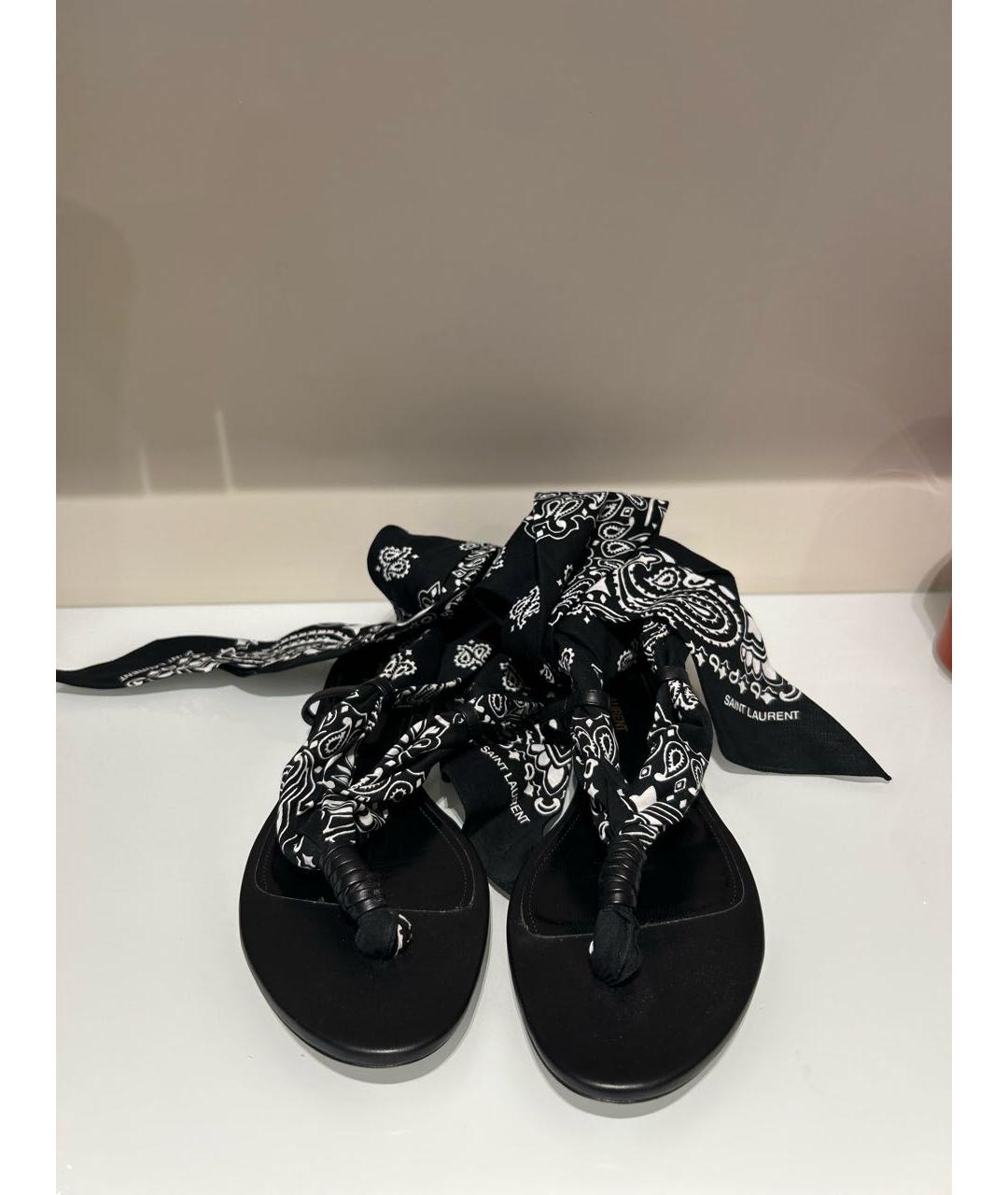 SAINT LAURENT Черные сандалии, фото 2