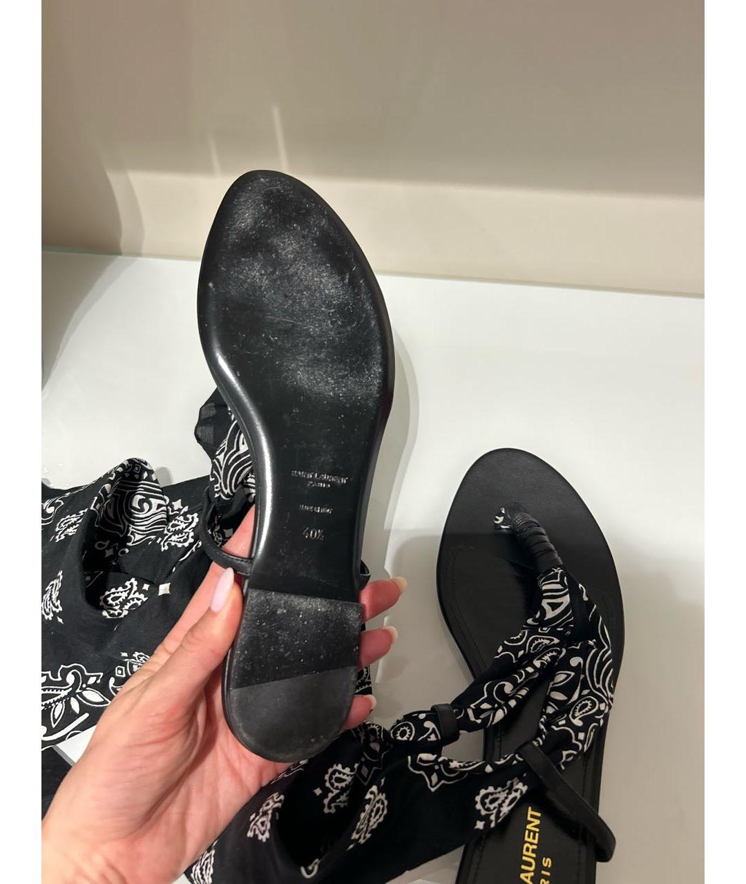 SAINT LAURENT Черные сандалии, фото 5