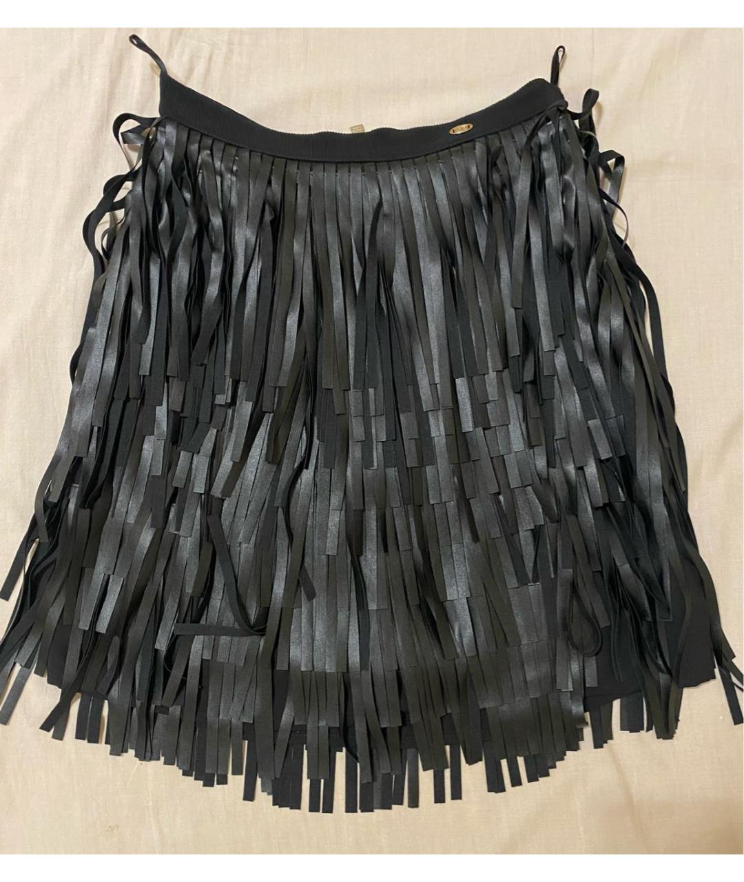 ELISABETTA FRANCHI Черная полиэстеровая юбка мини, фото 6