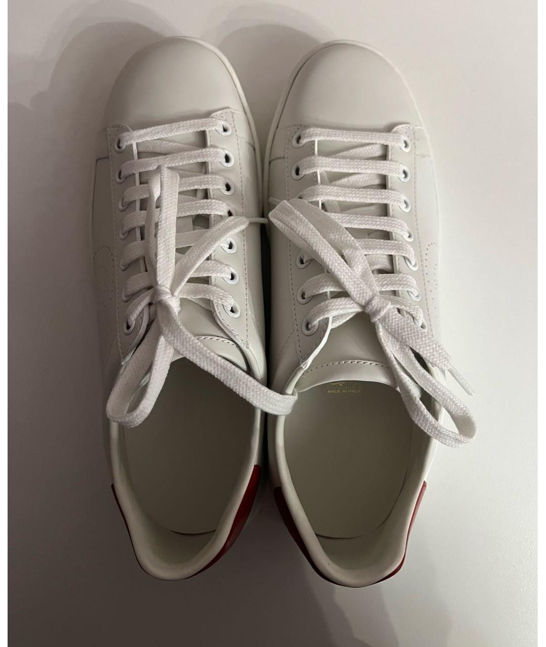 GUCCI Белые кожаные кроссовки, фото 3