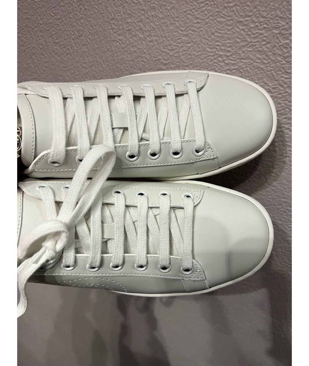 GUCCI Белые кожаные кроссовки, фото 6