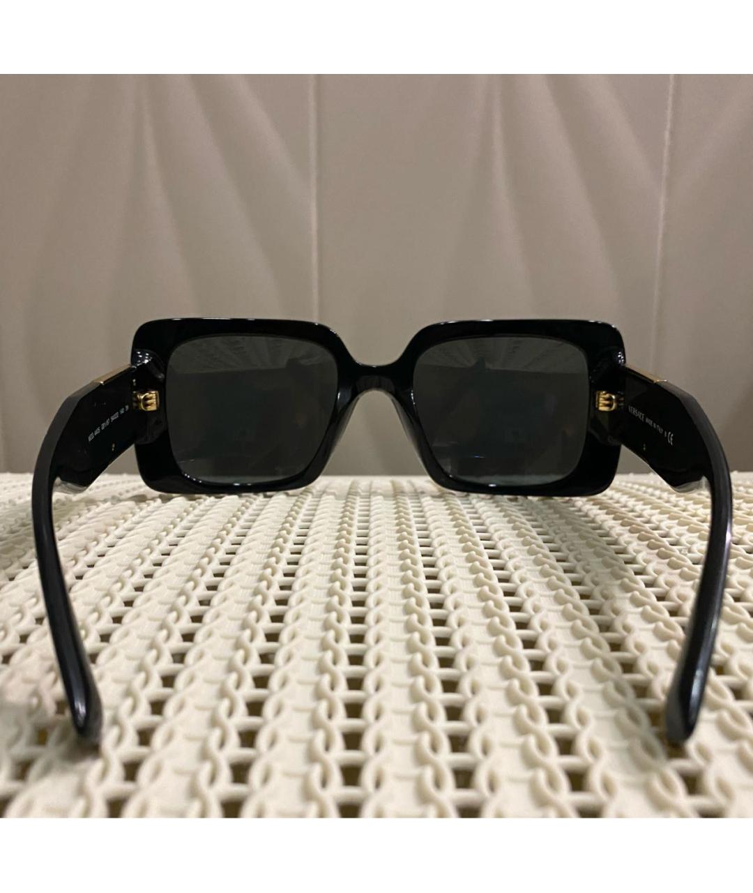 VERSACE Черные пластиковые солнцезащитные очки, фото 8