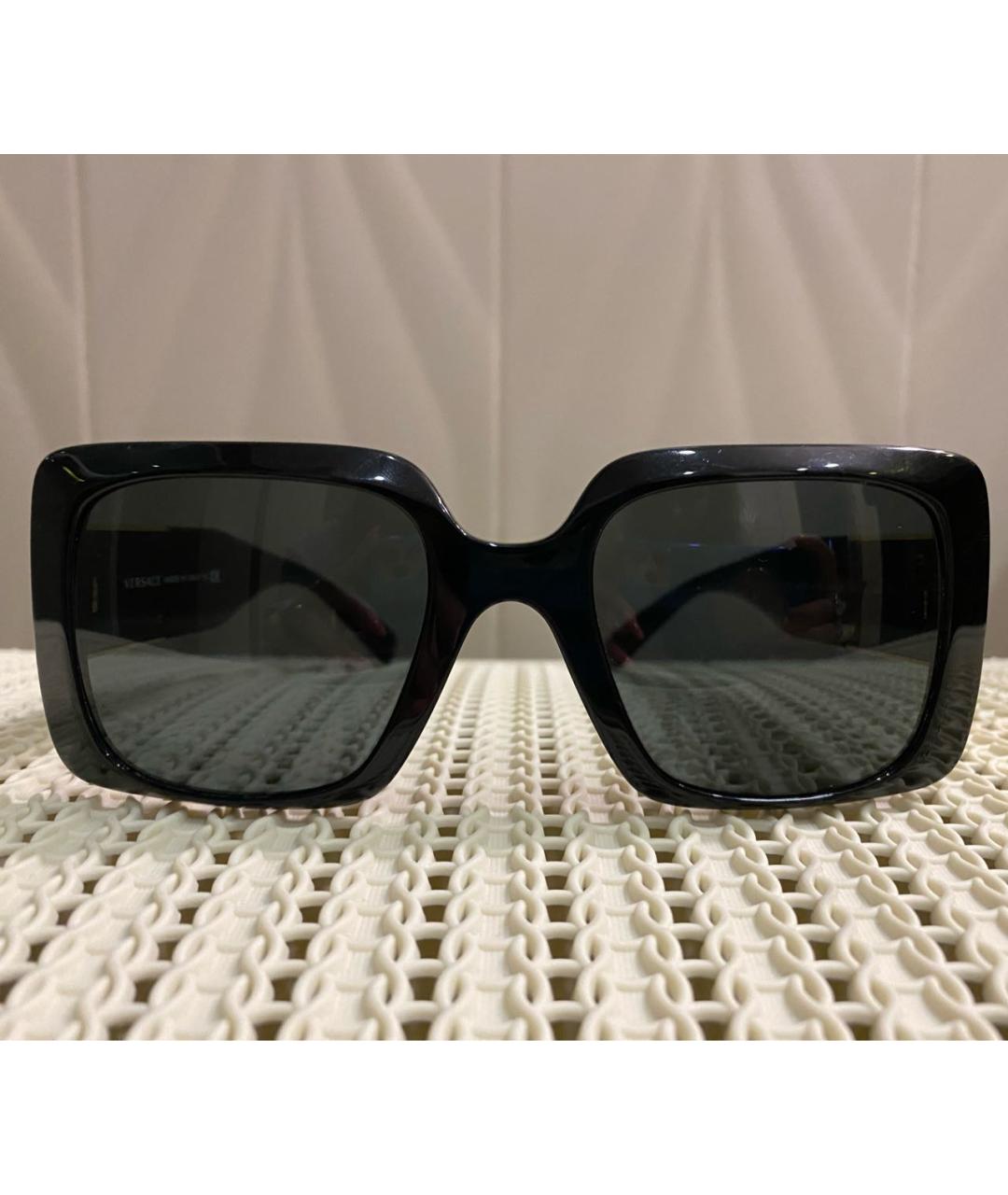 VERSACE Черные пластиковые солнцезащитные очки, фото 9