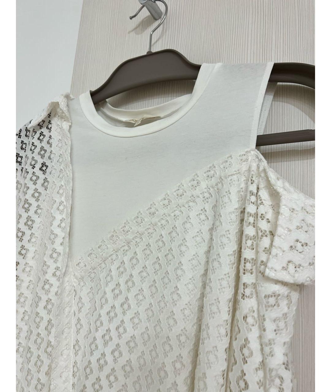 MAJE Белая сетчатая блузы, фото 4