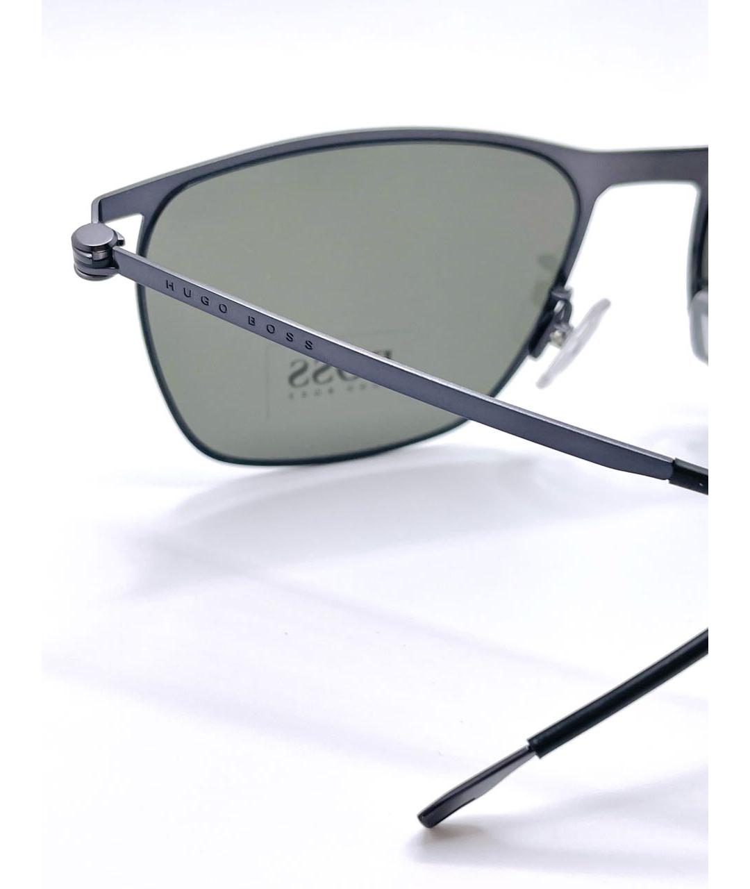 HUGO BOSS Серые металлические солнцезащитные очки, фото 8