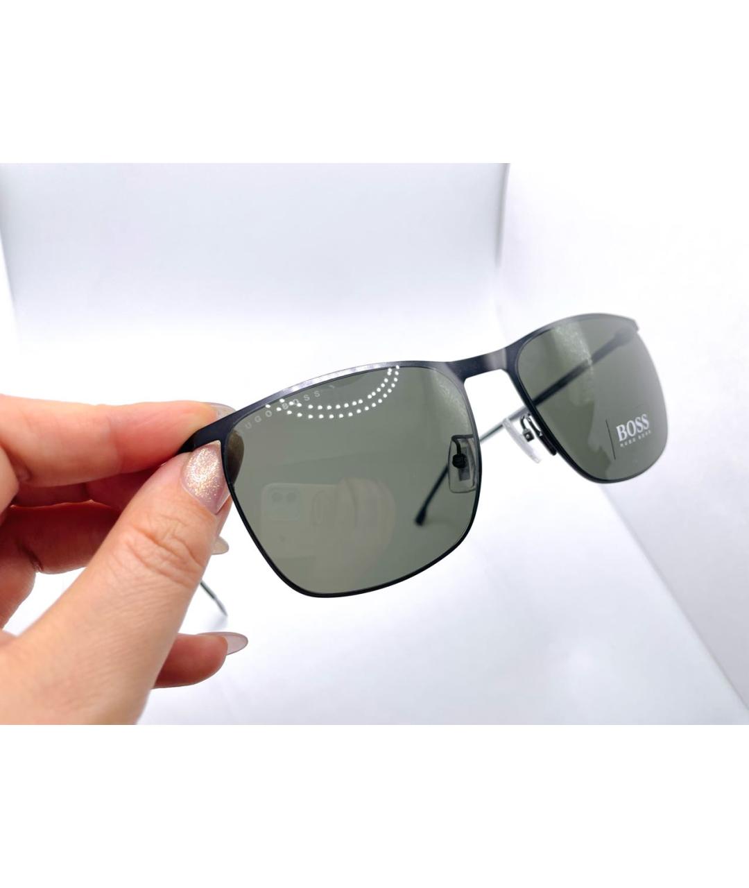 HUGO BOSS Серые металлические солнцезащитные очки, фото 5