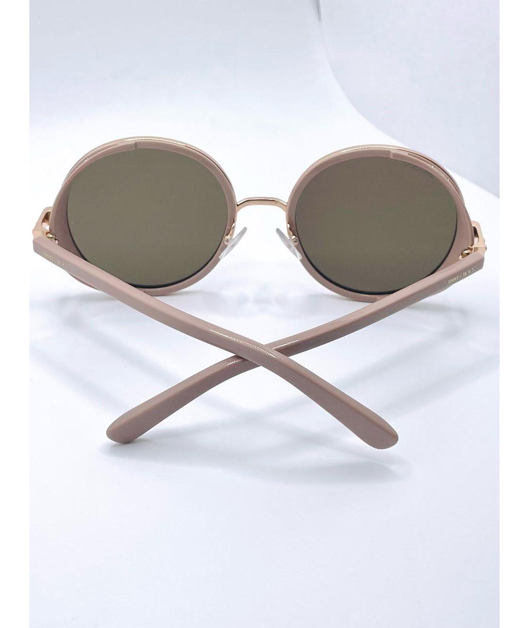 JIMMY CHOO Бежевые пластиковые солнцезащитные очки, фото 5