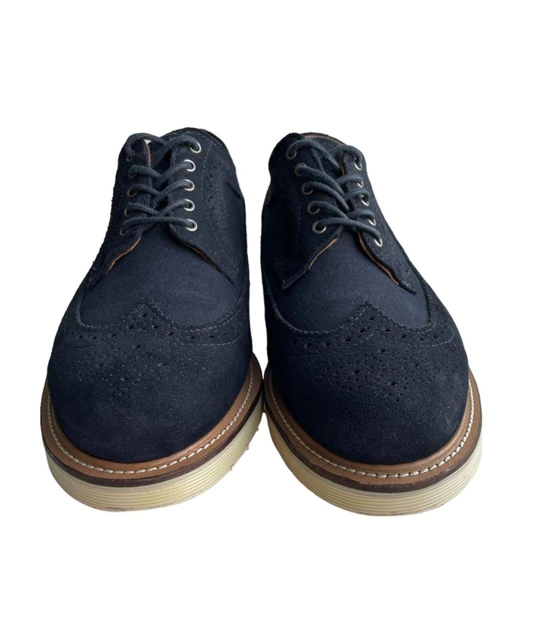 DR. MARTENS Темно-синие замшевые низкие ботинки, фото 2