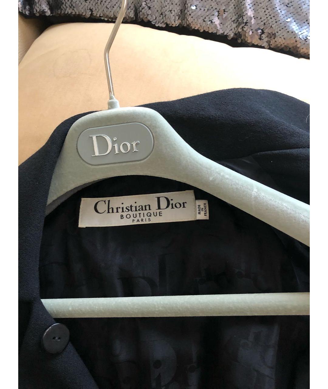 CHRISTIAN DIOR Черное шерстяное пальто, фото 6