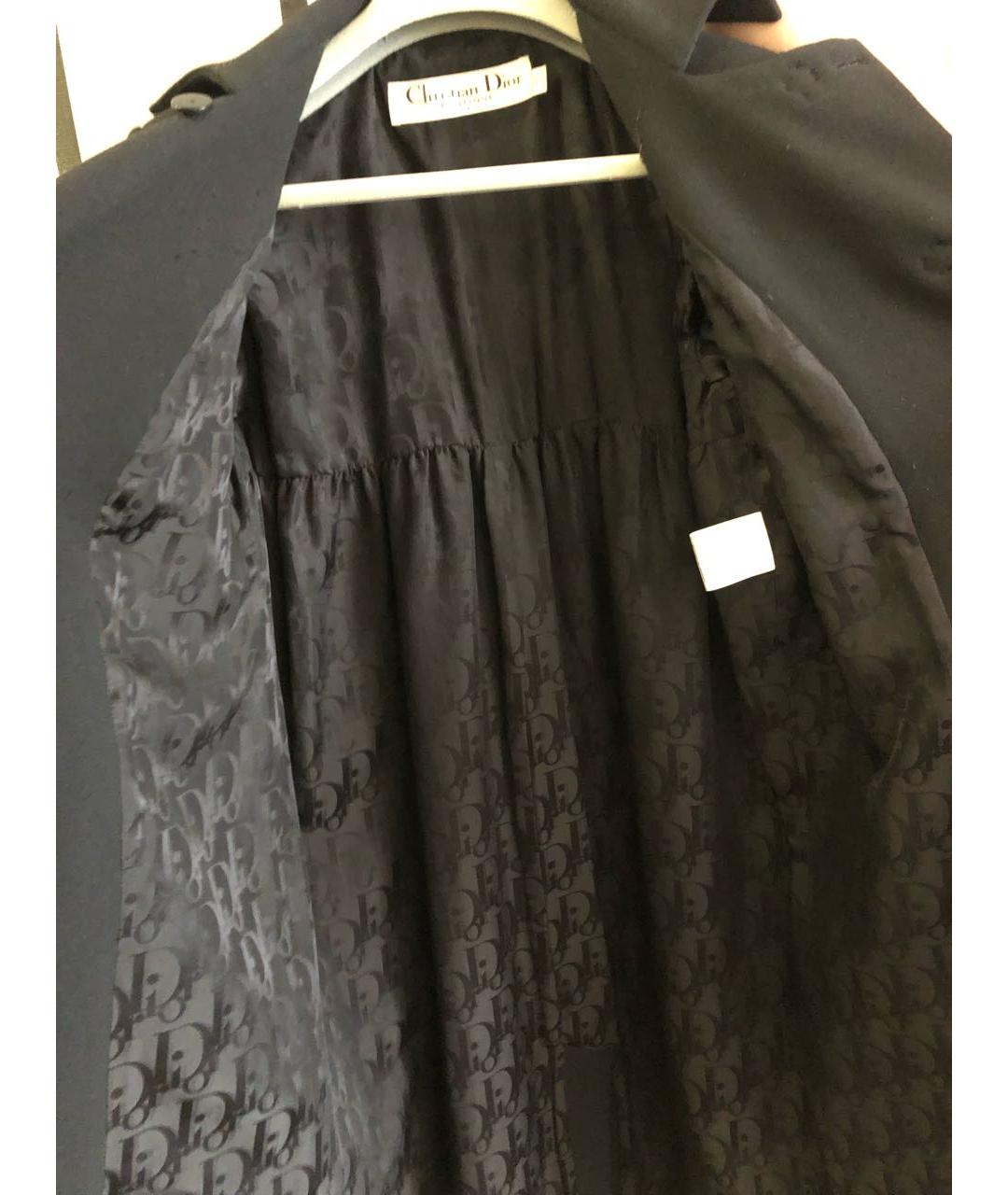 CHRISTIAN DIOR Черное шерстяное пальто, фото 4
