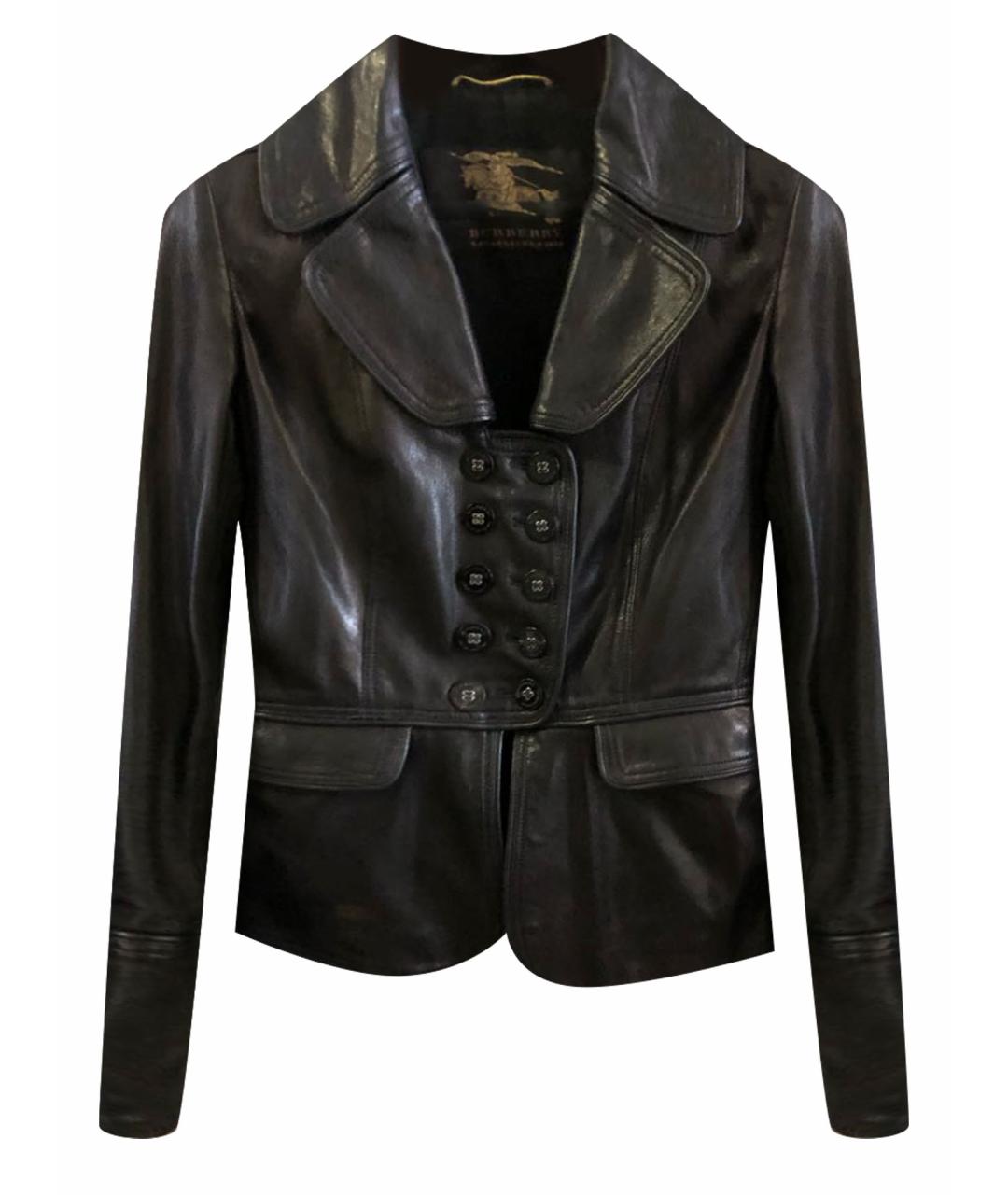 BURBERRY Черный кожаный жакет/пиджак, фото 1