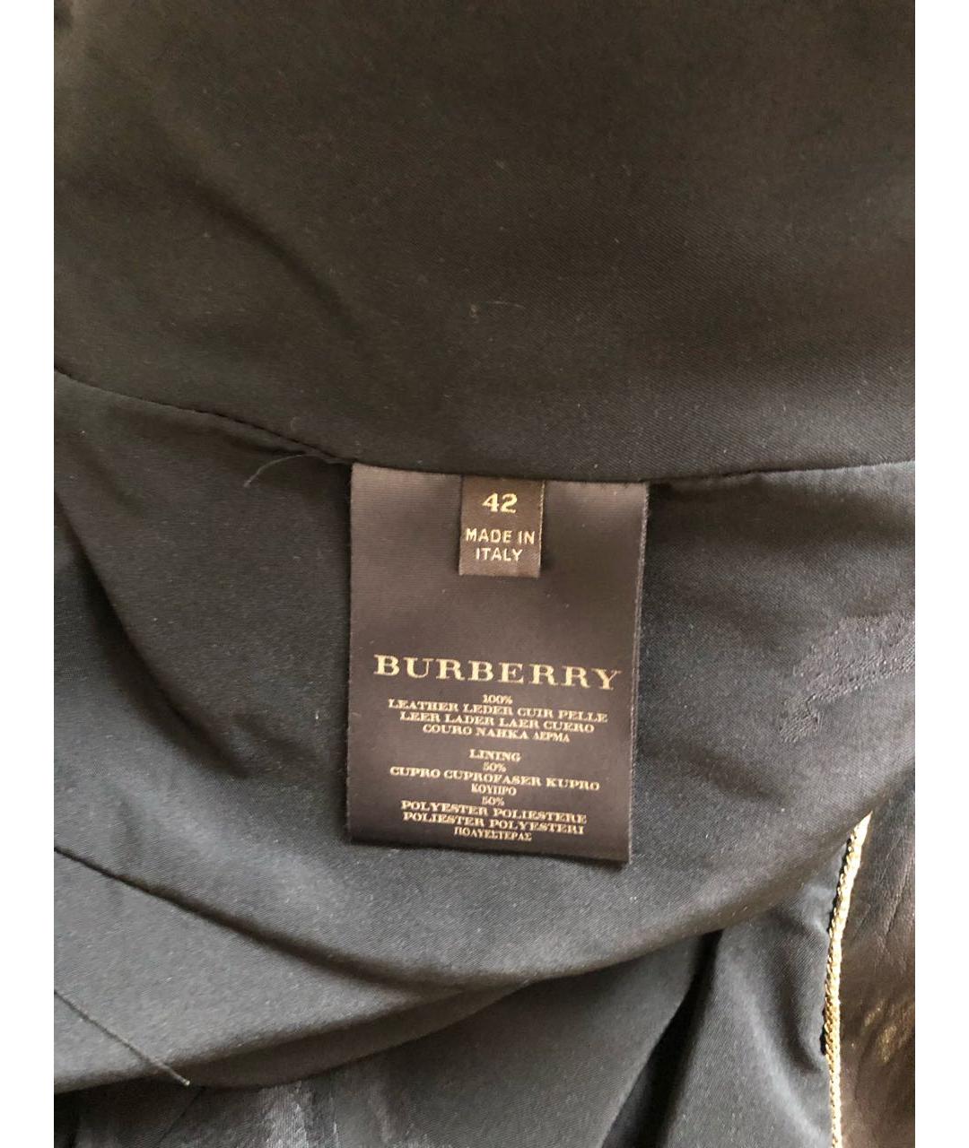 BURBERRY Черный кожаный жакет/пиджак, фото 4