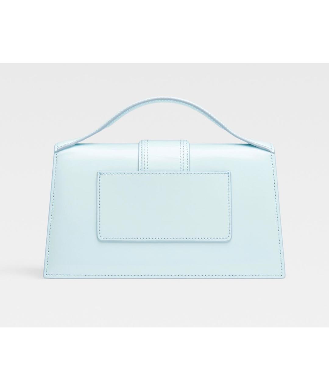 JACQUEMUS Голубая сумка с короткими ручками из лакированной кожи, фото 3