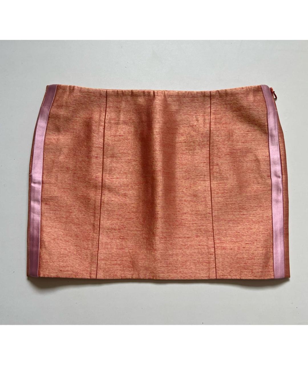 BALENCIAGA Коралловая шелковая юбка мини, фото 7