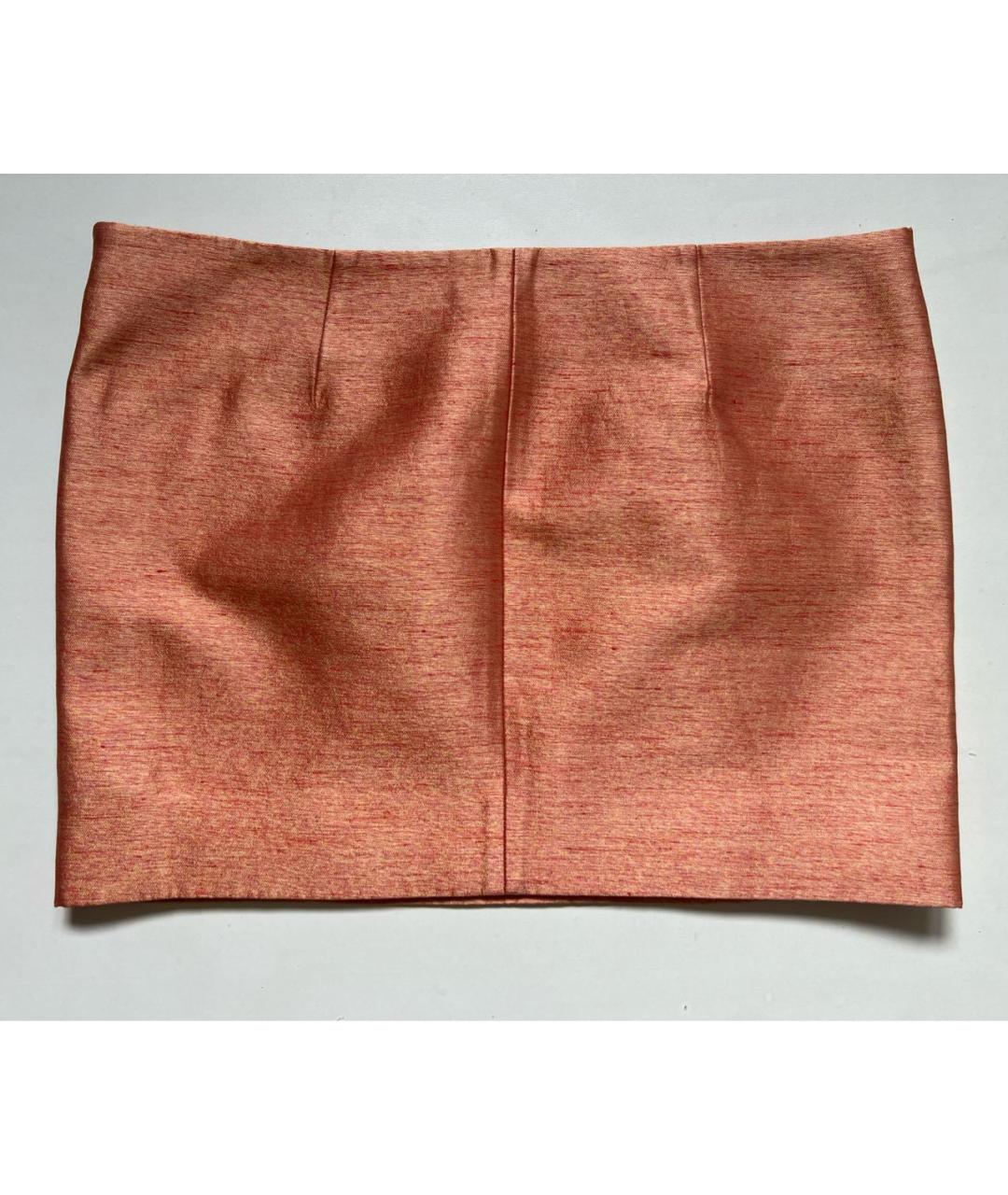 BALENCIAGA Коралловая шелковая юбка мини, фото 2