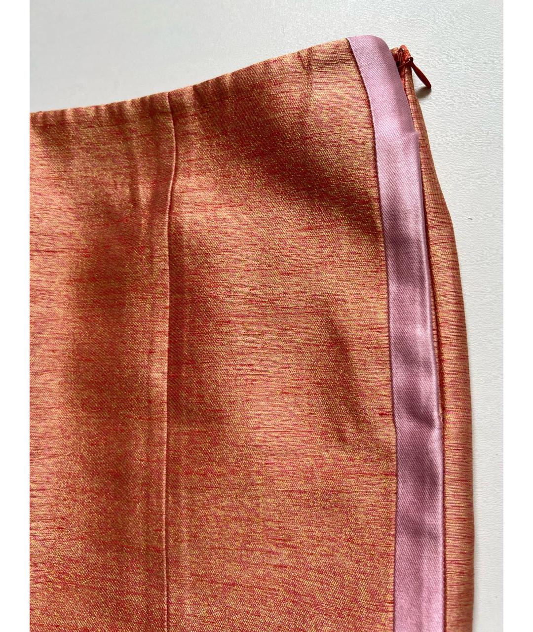 BALENCIAGA Коралловая шелковая юбка мини, фото 6