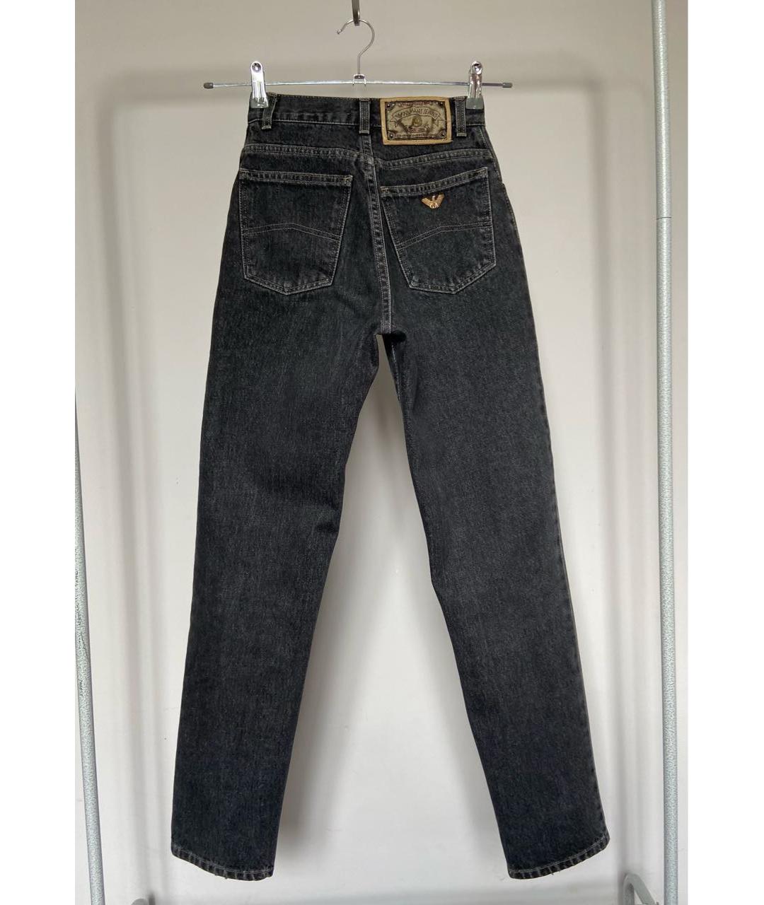 ARMANI JEANS Черные хлопковые прямые джинсы, фото 2