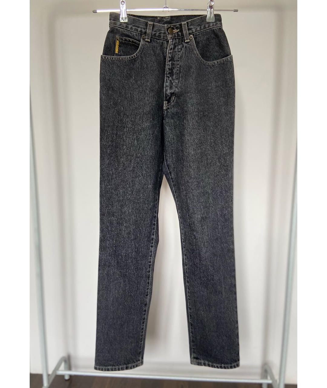 ARMANI JEANS Черные хлопковые прямые джинсы, фото 3