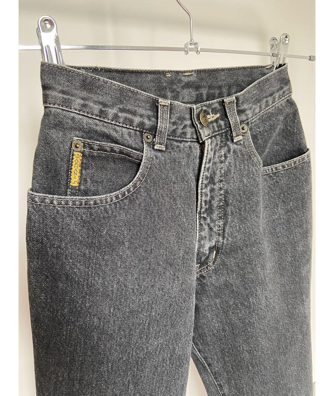 ARMANI JEANS Черные хлопковые прямые джинсы, фото 6