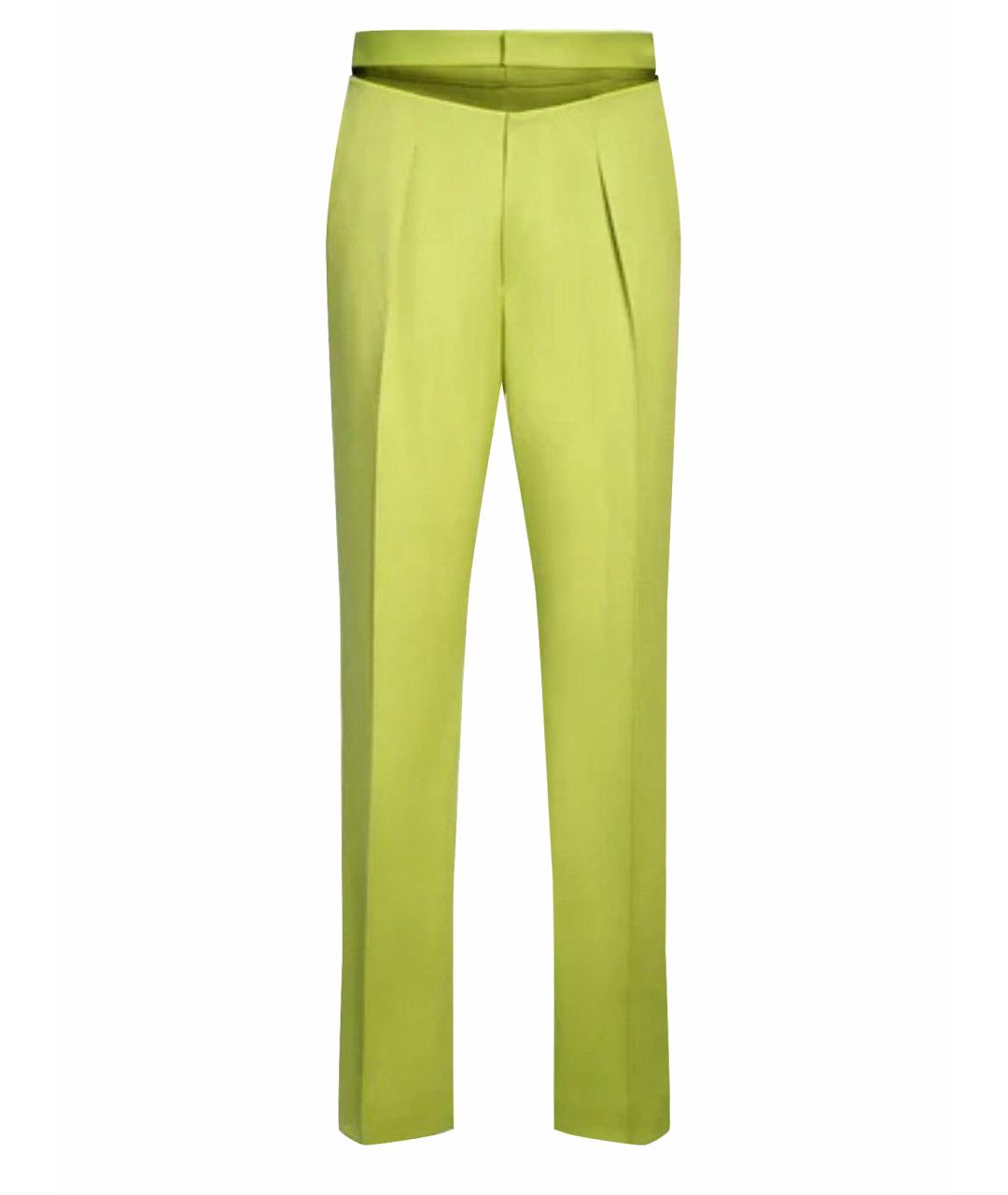 MUGLER Зеленые шерстяные классические брюки, фото 1