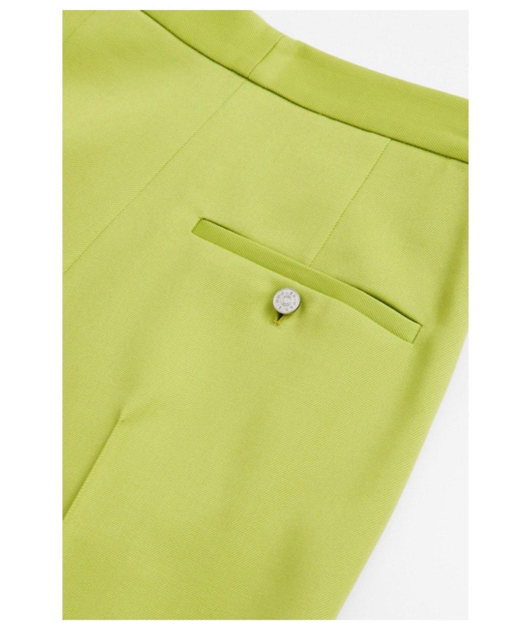 MUGLER Зеленые шерстяные классические брюки, фото 4