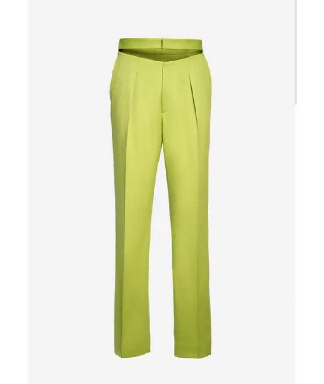 MUGLER Зеленые шерстяные классические брюки, фото 6