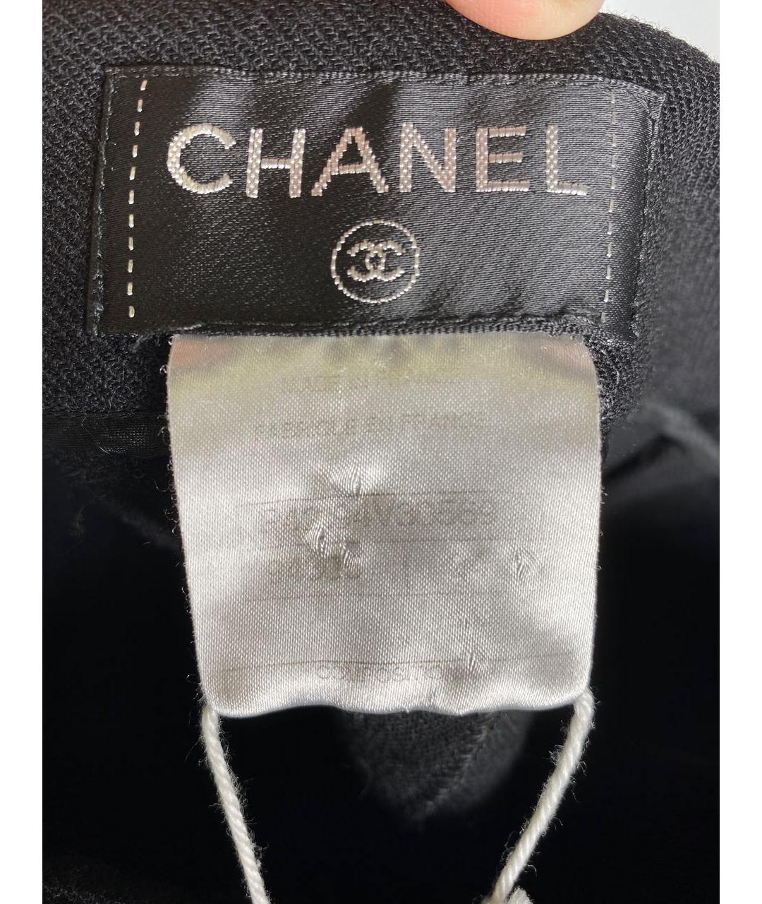 CHANEL Черная шерстяная юбка мини, фото 3