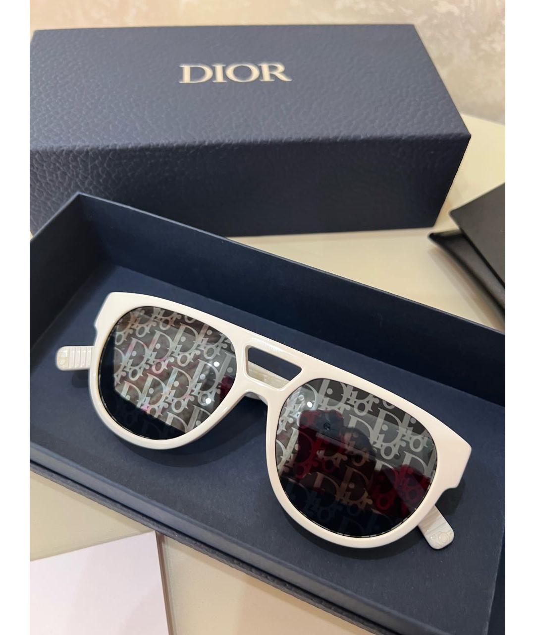 CHRISTIAN DIOR Белые пластиковые солнцезащитные очки, фото 8