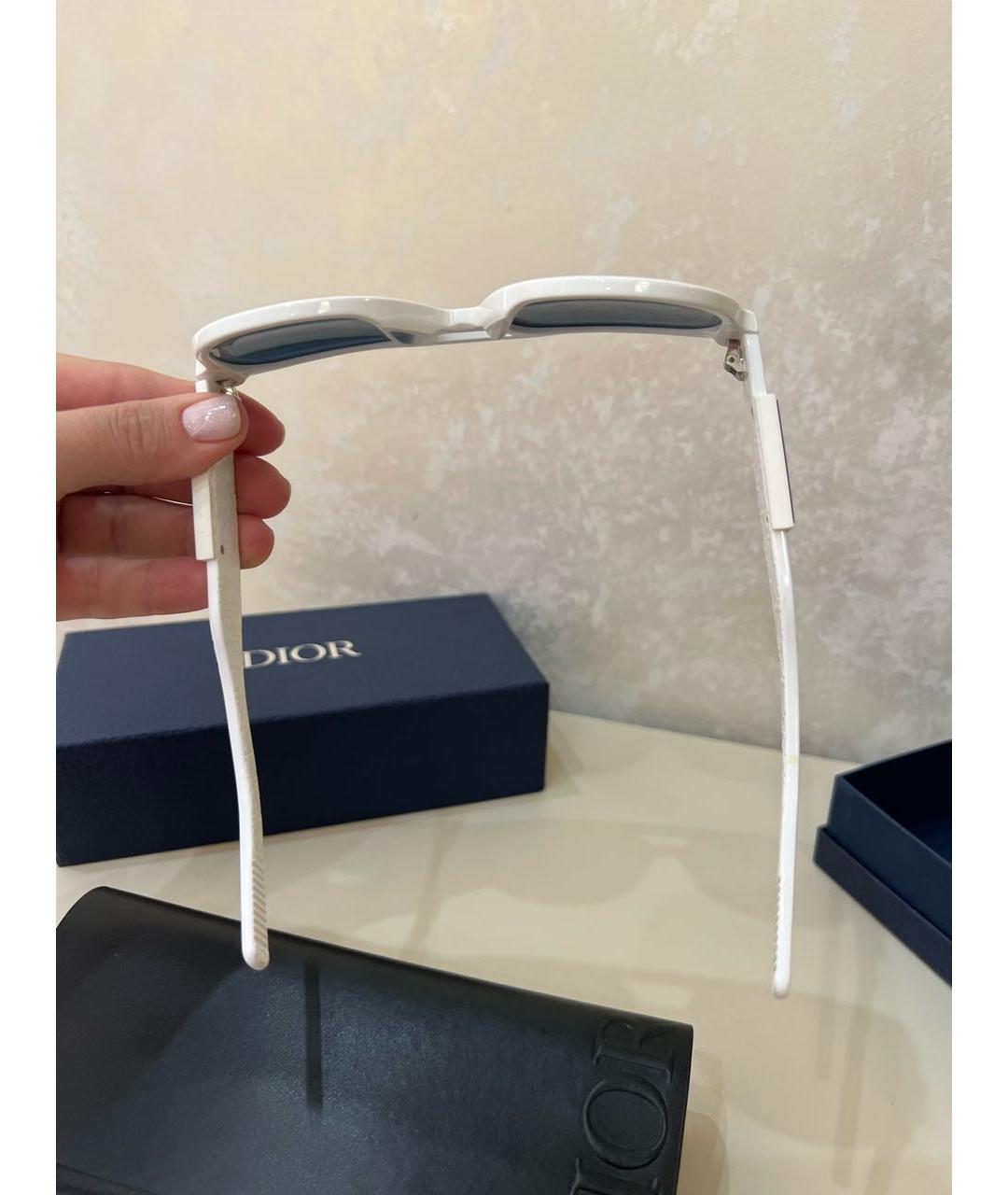 CHRISTIAN DIOR Белые пластиковые солнцезащитные очки, фото 4