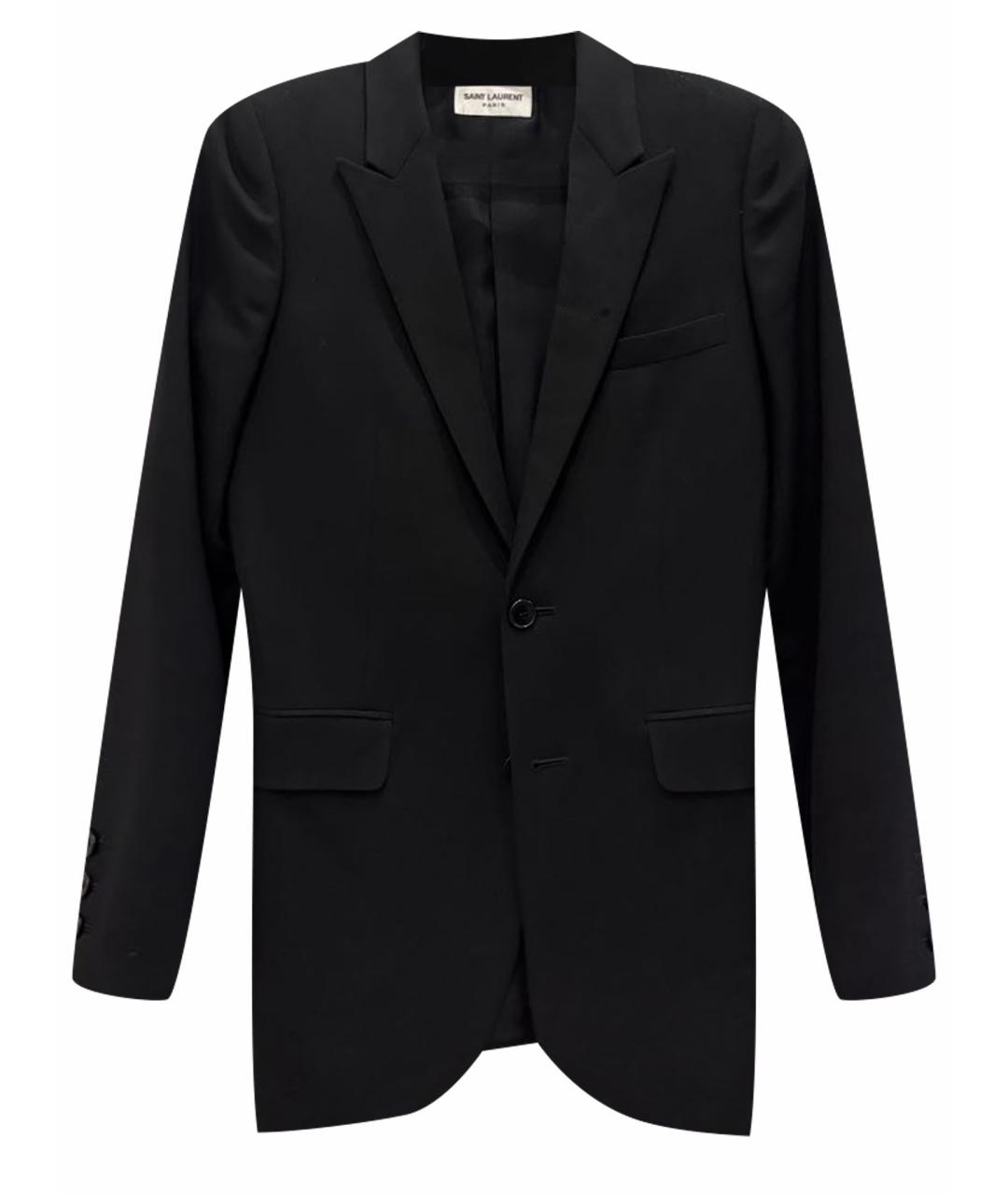 SAINT LAURENT Черный шерстяной жакет/пиджак, фото 1