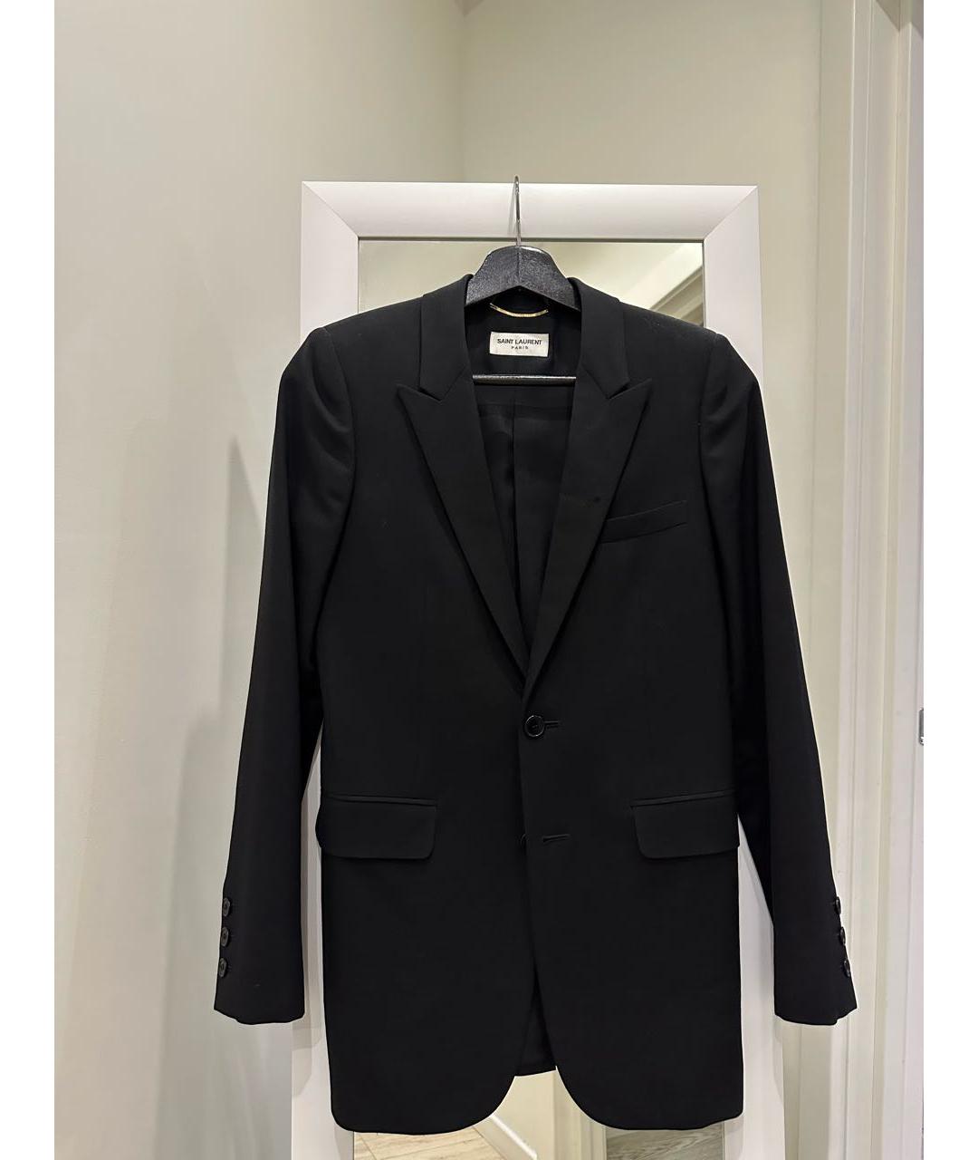 SAINT LAURENT Черный шерстяной жакет/пиджак, фото 9