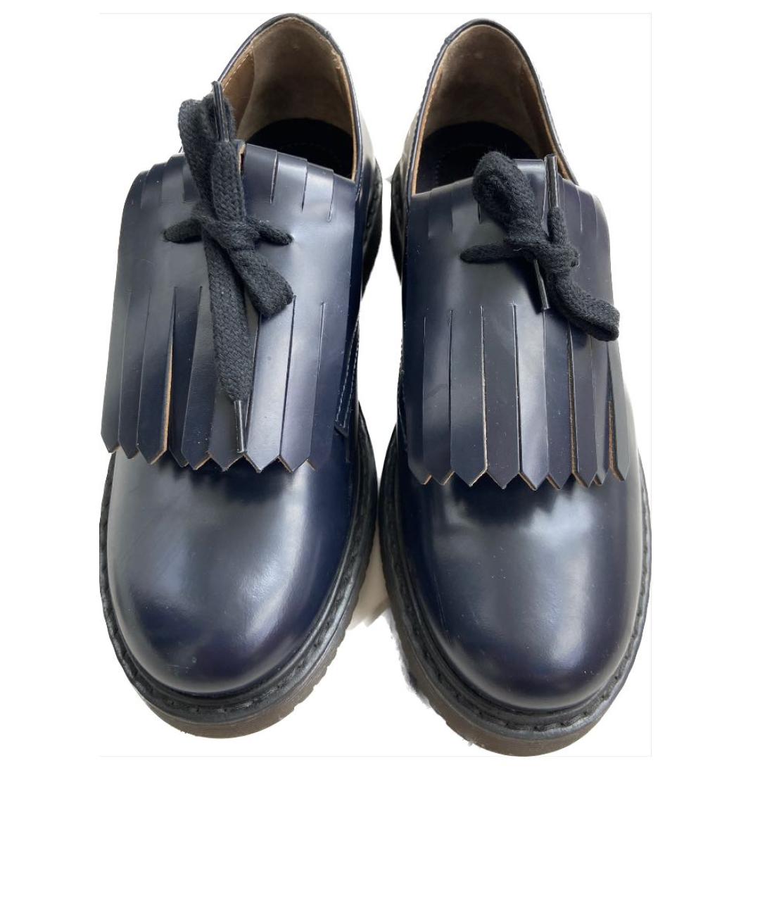 MARNI KIDS Темно-синие кожаные ботинки, фото 3