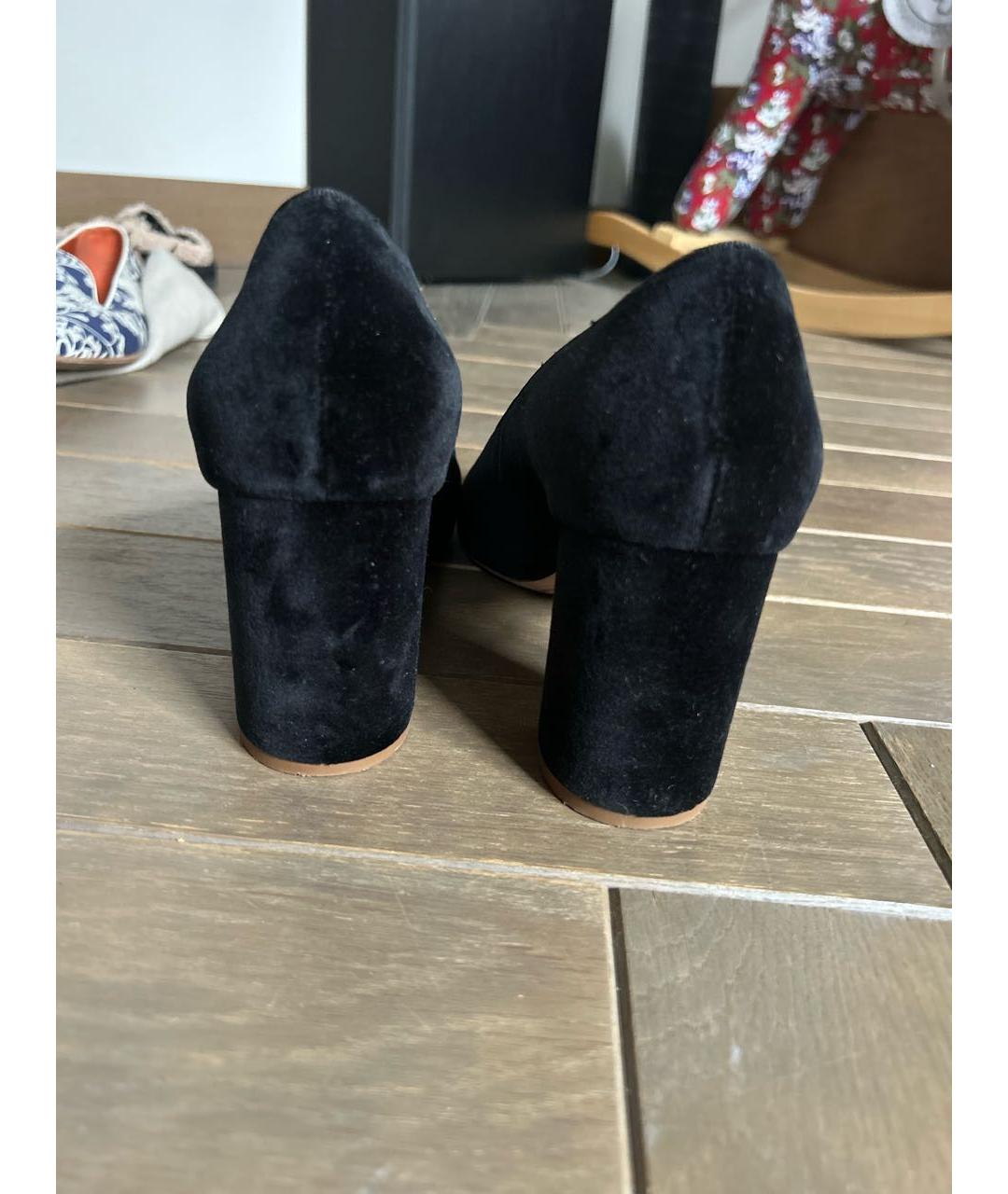 CHLOE Черные бархатные туфли, фото 4