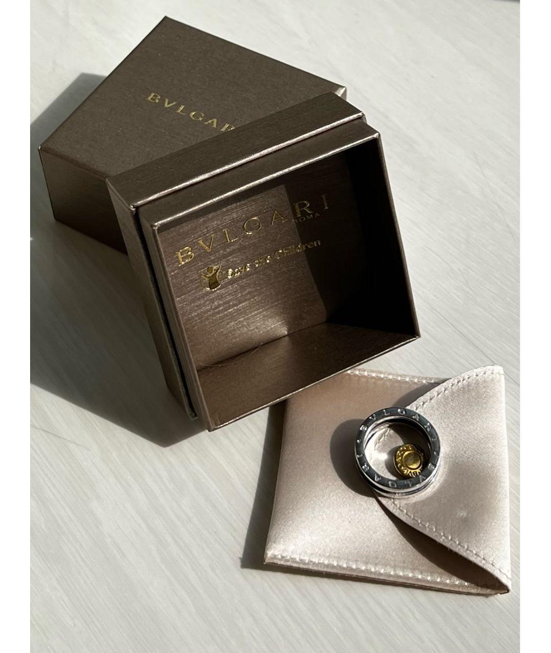 BVLGARI Черное серебряное кольцо, фото 4