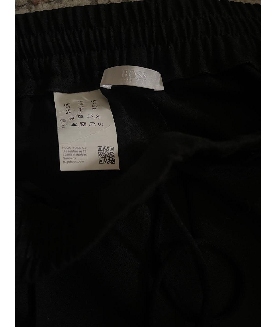 HUGO BOSS Черные вискозные прямые брюки, фото 3