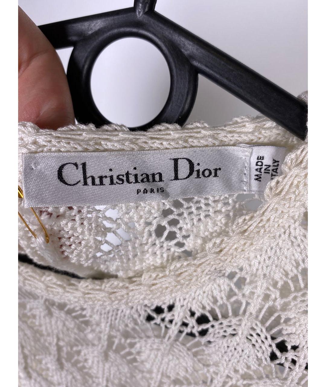 CHRISTIAN DIOR Белое хлопковое повседневное платье, фото 6