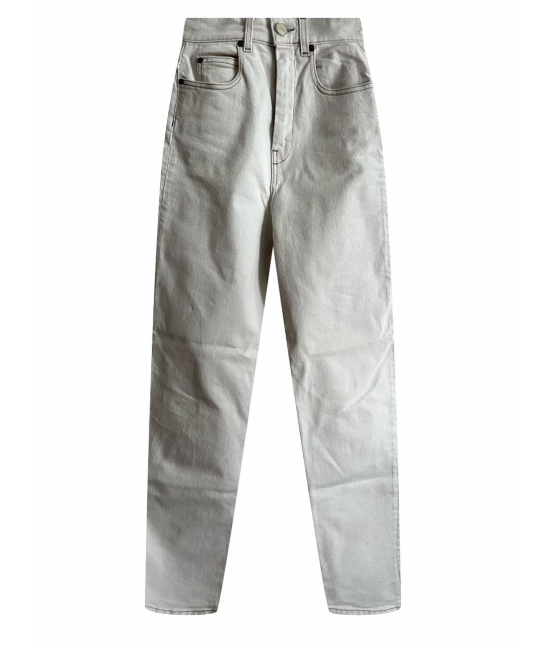 ERIKA CAVALLINI Бежевые хлопко-эластановые прямые джинсы, фото 1